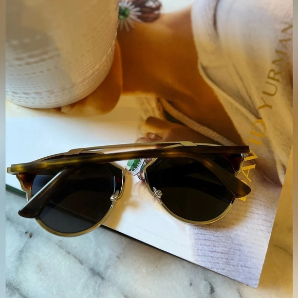 DIOR SO REAL Women’s Split Lens Mirrored Sunglasses 48mm Aviator luxury tortoise - Picture 10 of 16